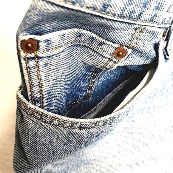 Levi's 505 38 x 32 Red Tag Vtg Straight Men's Light Wash Blue Spacious Jeans - Picture 4 of 13